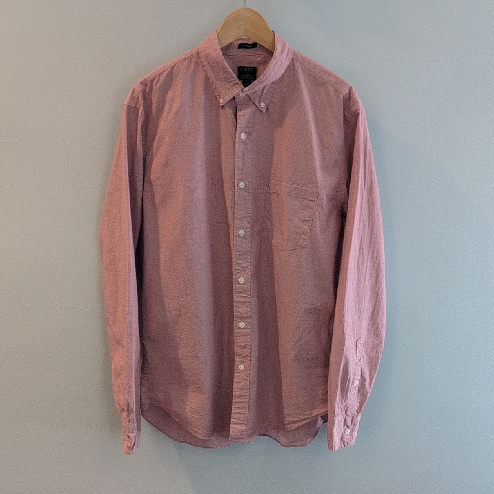 J. Crew Men's Large Classic Fit Flex Washed Button Down Shirt Style #J5295